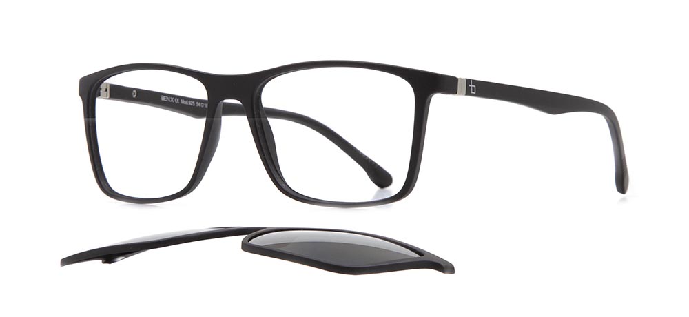 BENX FANTASIA Clipon Teenage Man Rectangular Full-Rimmed Ultem Polarize BXTR90 925-M06